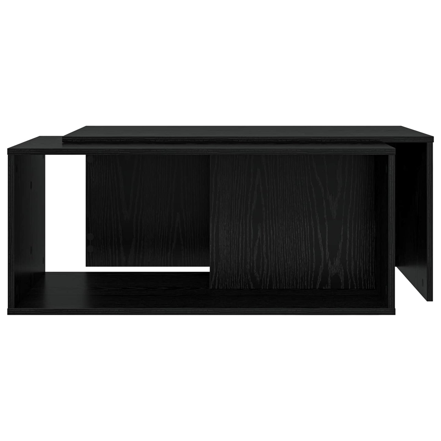 Koffietafel Set 2 pcs Zwart Eiken Bewerkt hout