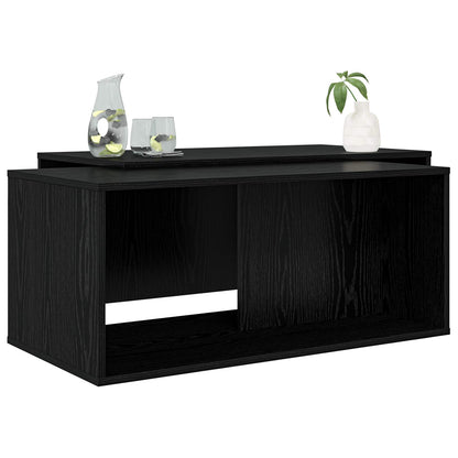 Koffietafel Set 2 pcs Zwart Eiken Bewerkt hout
