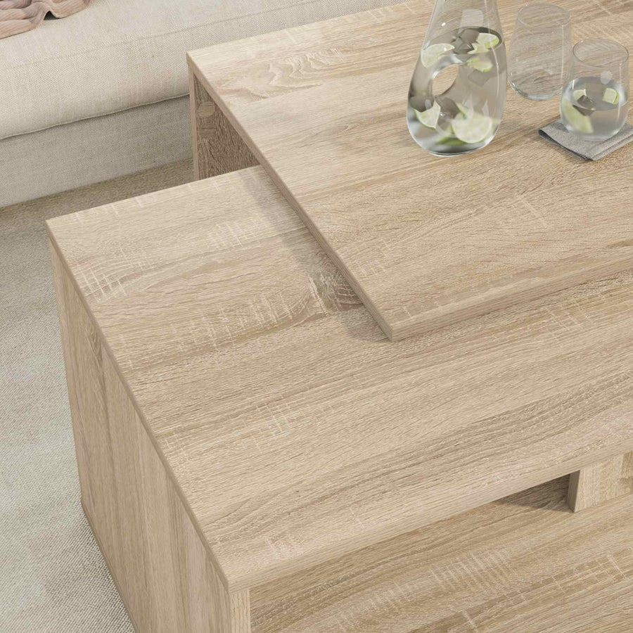 Koffietafel Set 2 pcs Sonoma Eiken Bewerkt hout