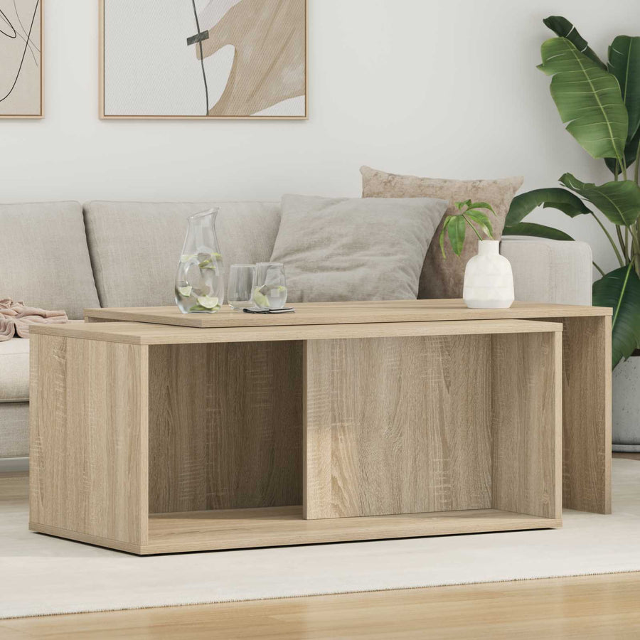 Koffietafel Set 2 pcs Sonoma Eiken Bewerkt hout