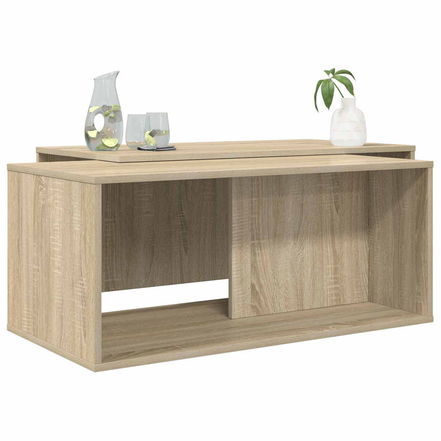 Koffietafel Set 2 pcs Sonoma Eiken Bewerkt hout