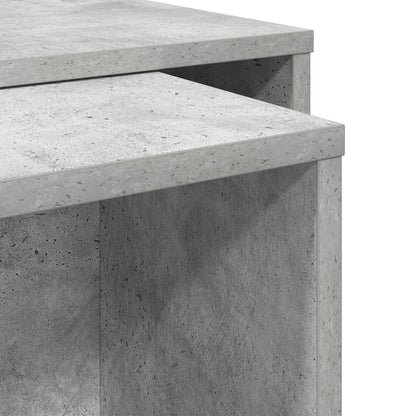 Koffietafel Set 2 pcs Beton Grijs Bewerkt hout