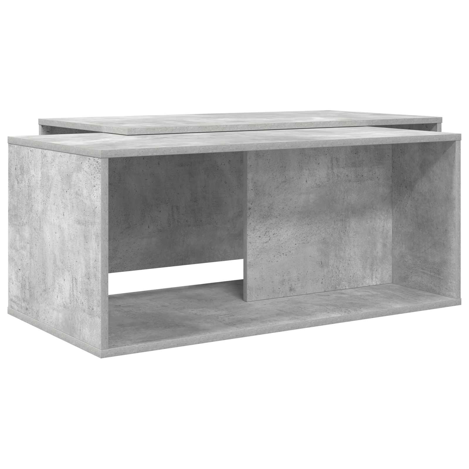 Koffietafel Set 2 pcs Beton Grijs Bewerkt hout