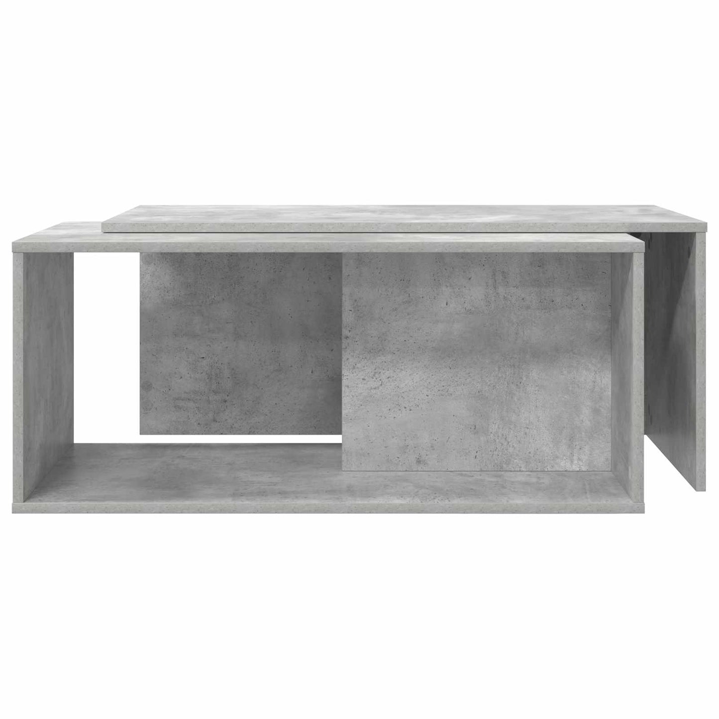 Koffietafel Set 2 pcs Beton Grijs Bewerkt hout