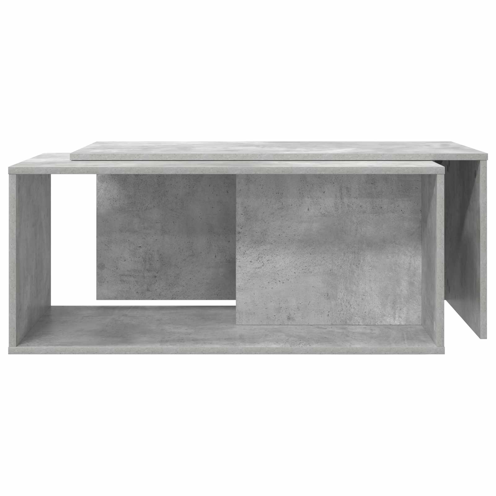 Koffietafel Set 2 pcs Beton Grijs Bewerkt hout