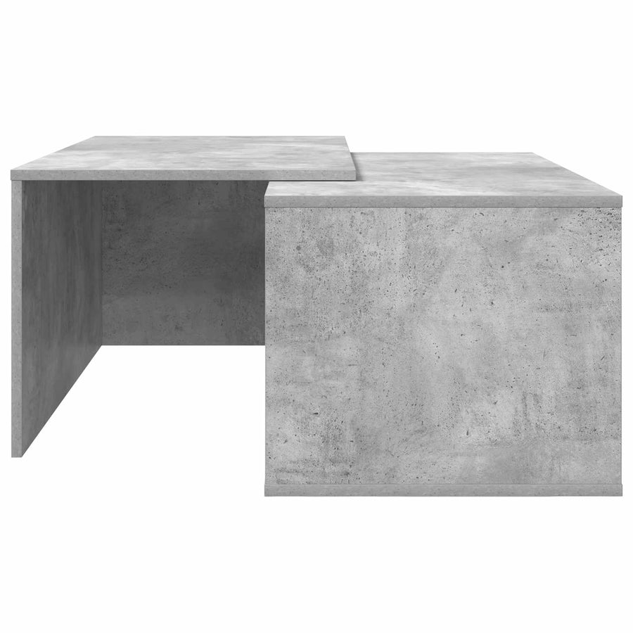 Koffietafel Set 2 pcs Beton Grijs Bewerkt hout