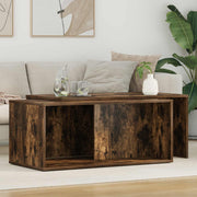 Koffietafel set 2 stuks gerookt eiken bewerkt hout 90x48x40 cm