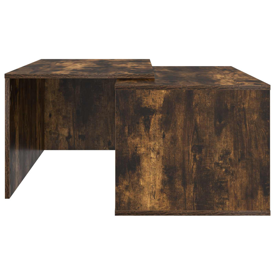 Koffietafel Set 2 pcs Gerookt eiken Bewerkt hout