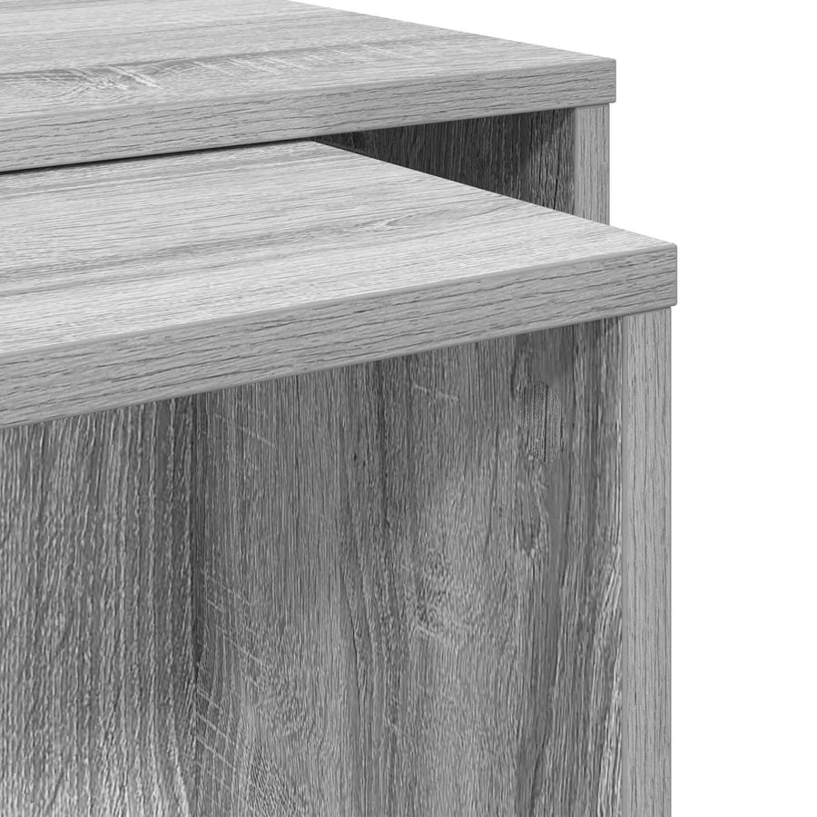 Koffietafel Set 2 pcs Grijs Sonoma Bewerkt hout