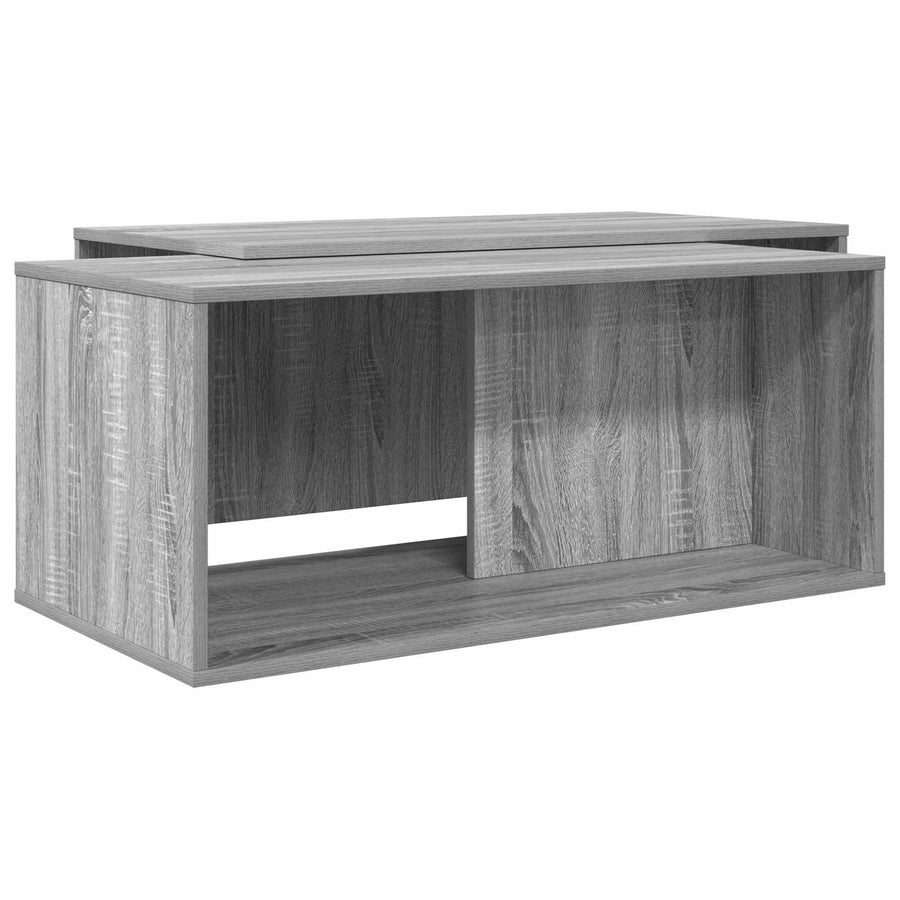 Koffietafel Set 2 pcs Grijs Sonoma Bewerkt hout