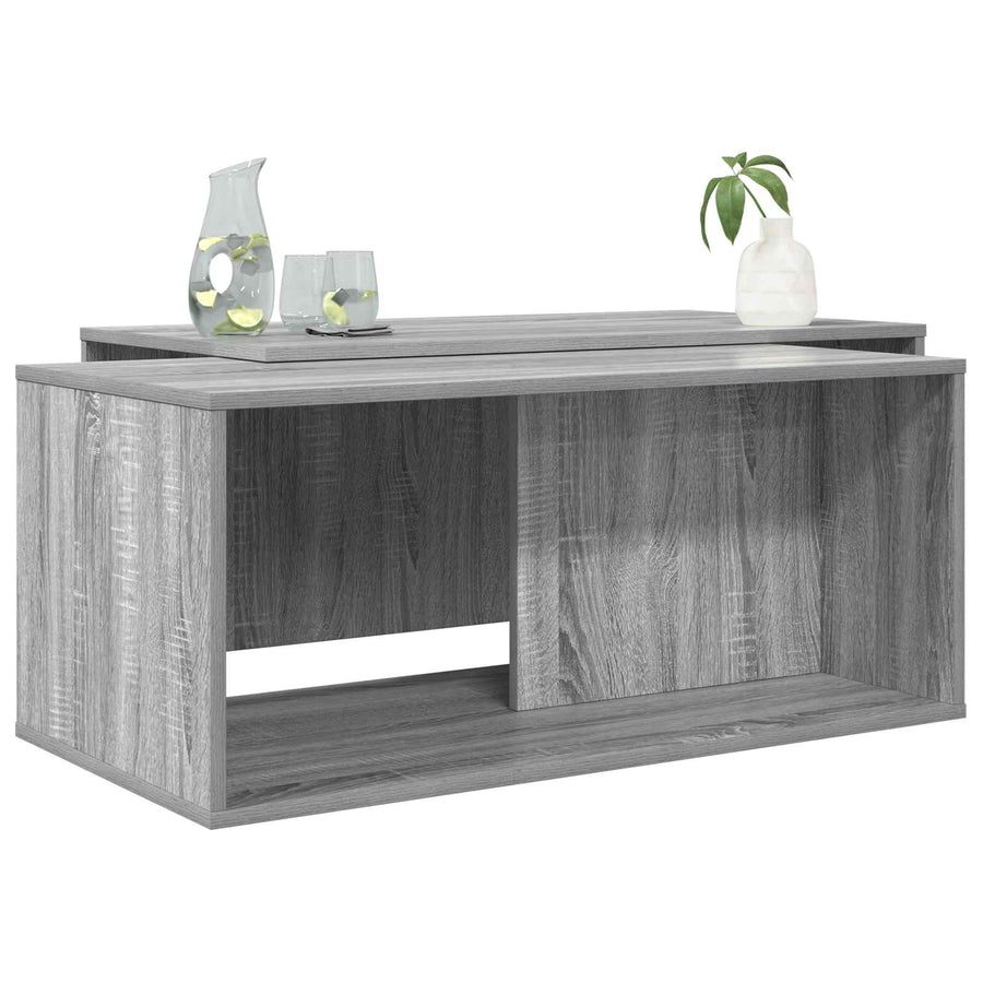 Koffietafel Set 2 pcs Grijs Sonoma Bewerkt hout