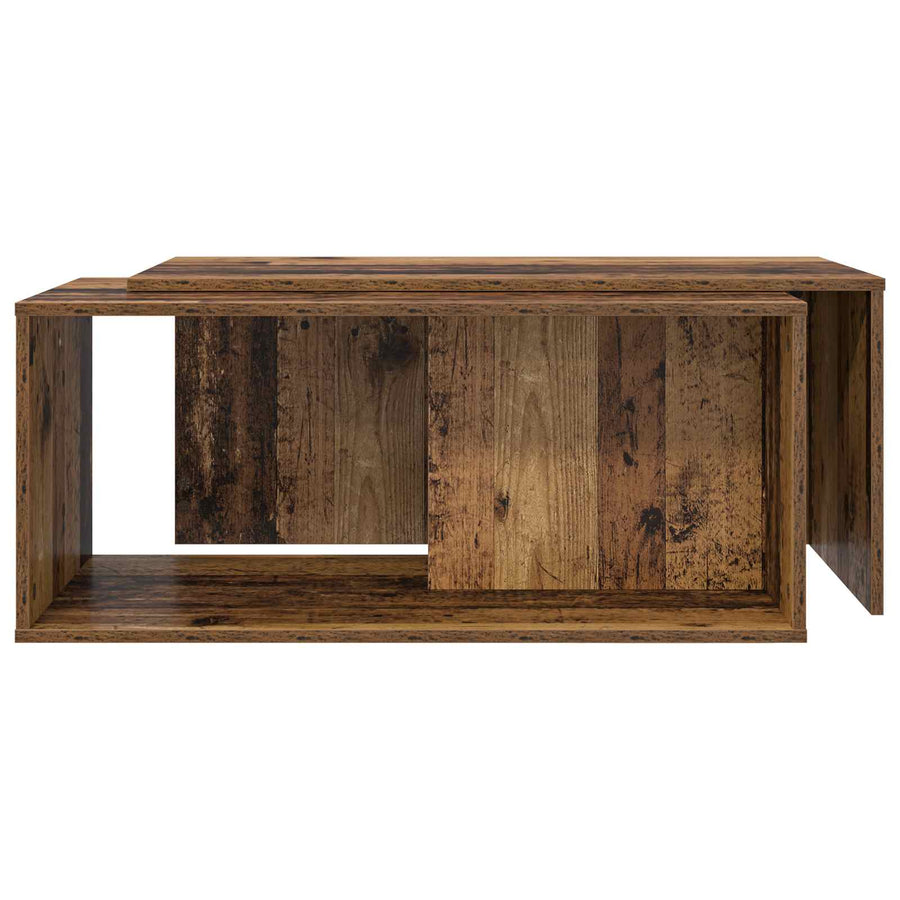 Koffietafel Set 2 pcs Oudhout Bewerkt hout