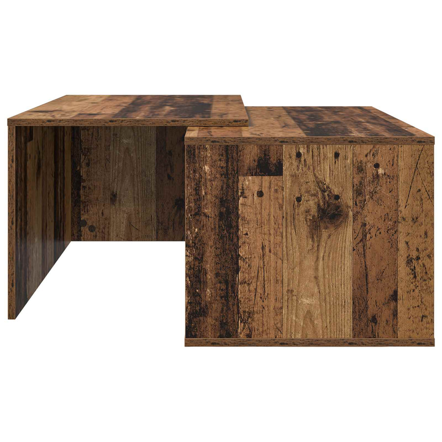 Koffietafel Set 2 pcs Oudhout Bewerkt hout