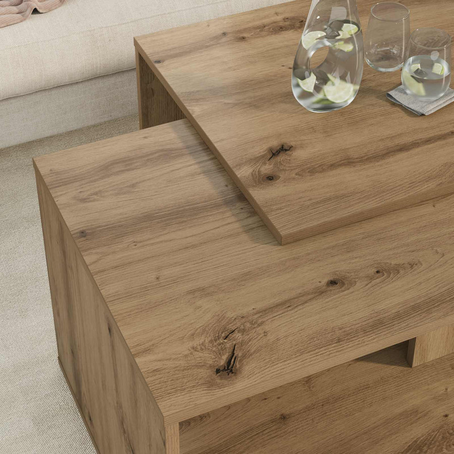 Koffietafel Set 2 pcs Artisan Eiken Bewerkt hout