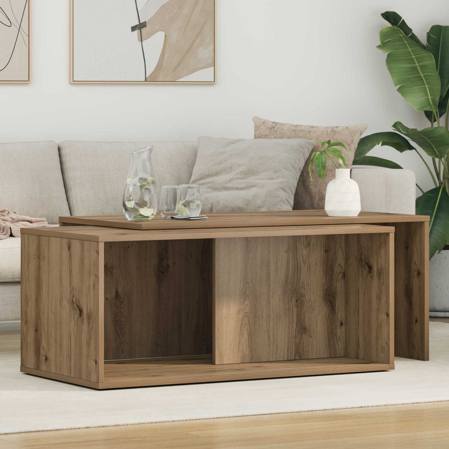 Koffietafel Set 2 pcs Artisan Eiken Bewerkt hout