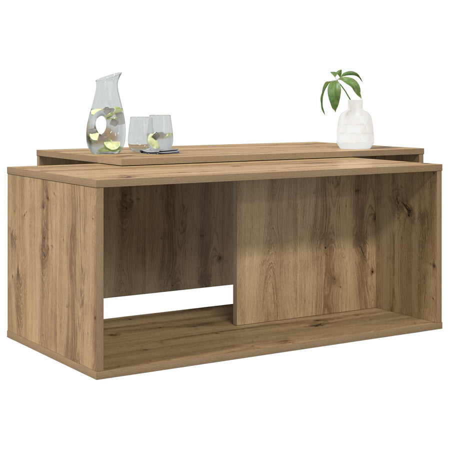 Koffietafel Set 2 pcs Artisan Eiken Bewerkt hout
