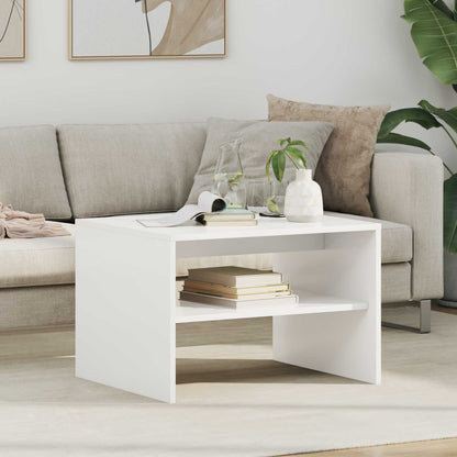 Salontafel Wit 60 x 50 x 40 cm Bewerkt hout