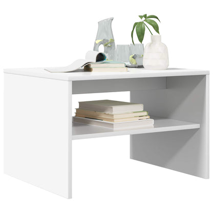 Salontafel Wit 60 x 50 x 40 cm Bewerkt hout