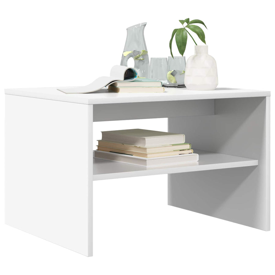 Salontafel Wit 60 x 50 x 40 cm Bewerkt hout