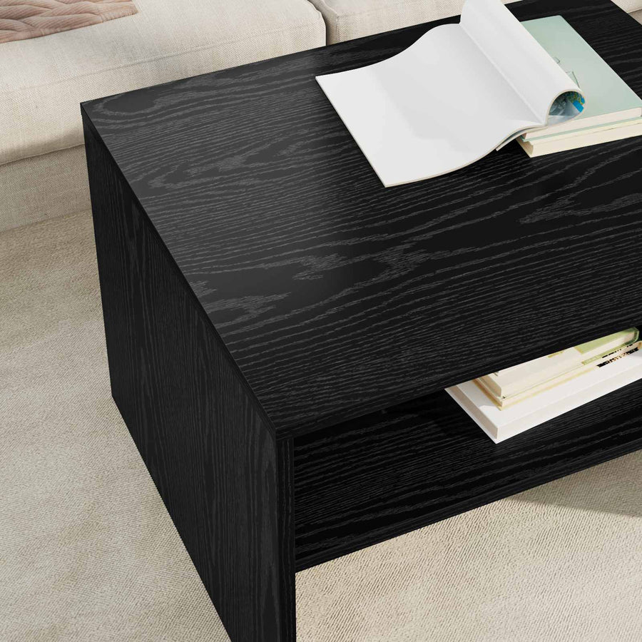 Salontafel Zwart Eiken 60 x 50 x 40 cm Bewerkt hout
