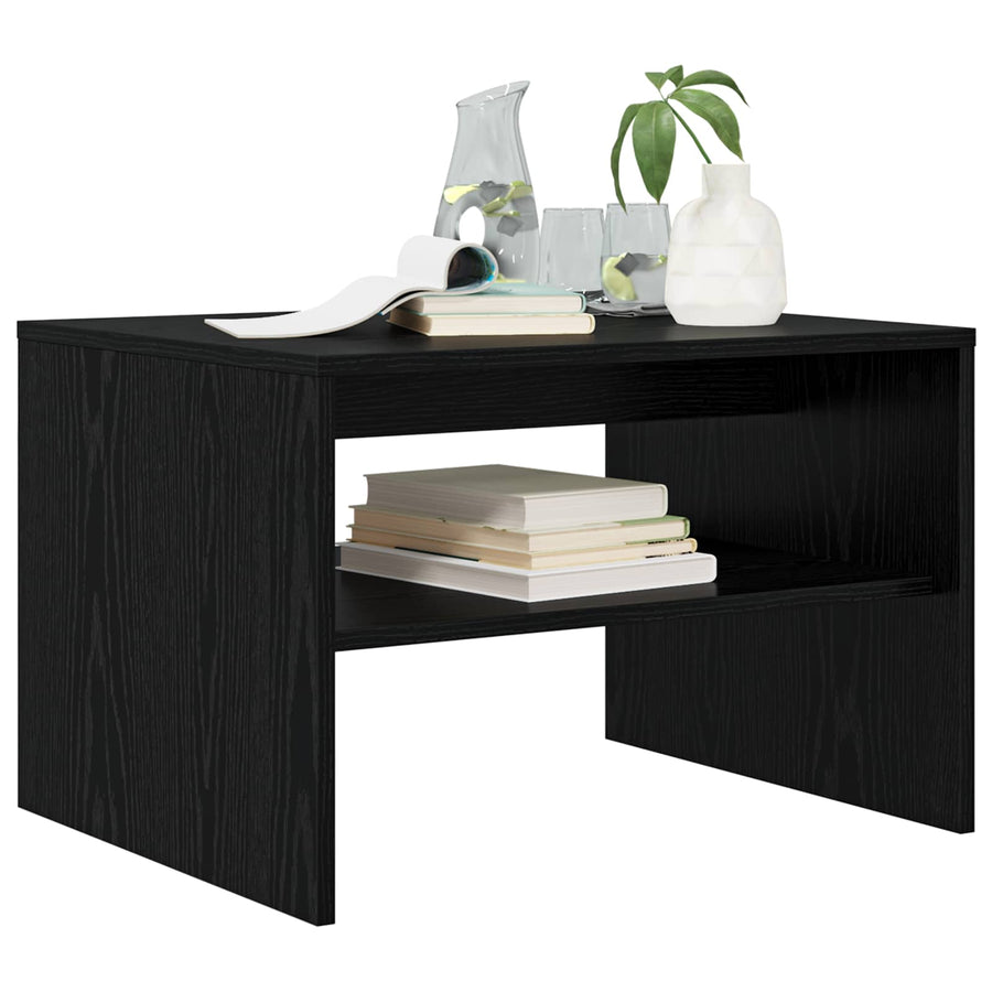 Salontafel Zwart Eiken 60 x 50 x 40 cm Bewerkt hout