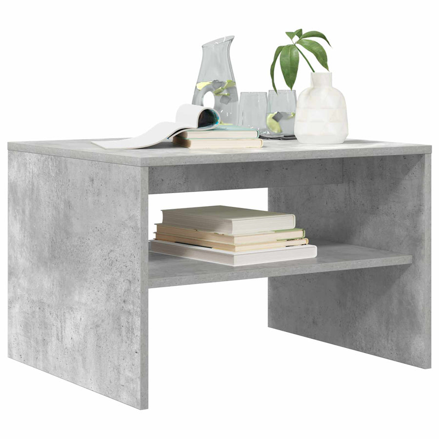 Salontafel Beton Grijs 60 x 50 x 40 cm Bewerkt hout