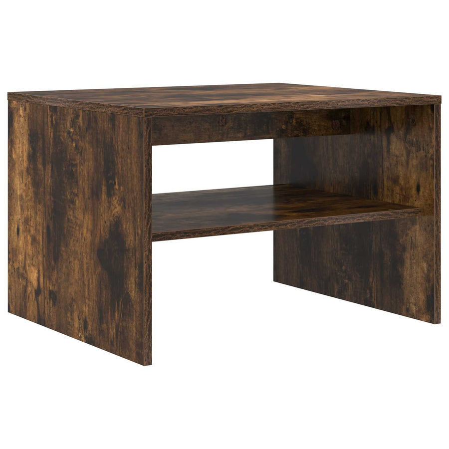 Salontafel Gerookt eiken 60 x 50 x 40 cm Bewerkt hout