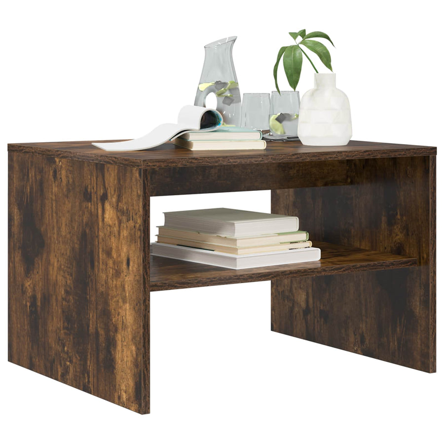 Salontafel Gerookt eiken 60 x 50 x 40 cm Bewerkt hout