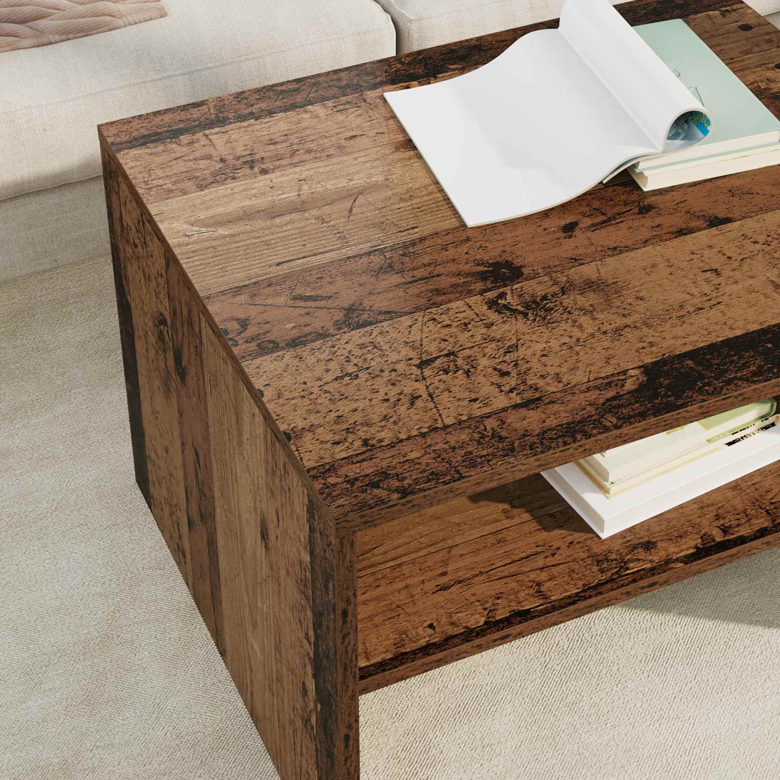 Salontafel Oudhout 60 x 50 x 40 cm Bewerkt hout