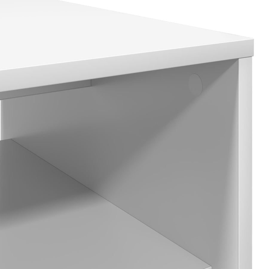 Salontafel Wit 80 x 50 x 40 cm Bewerkt hout