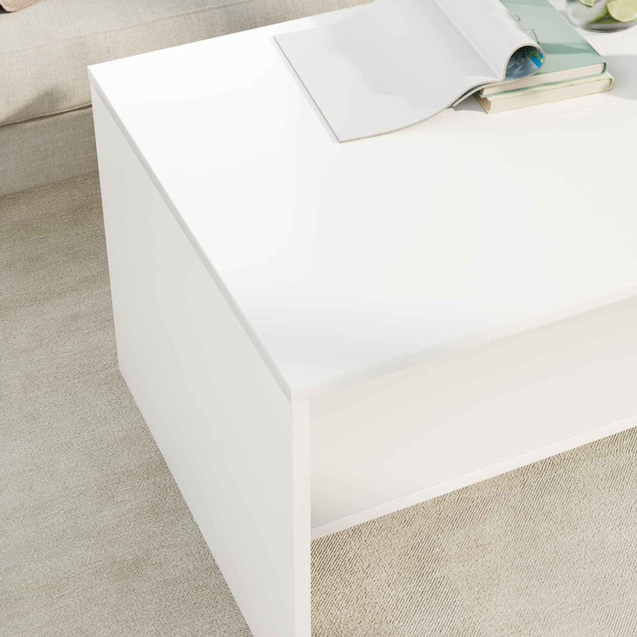 Salontafel Wit 80 x 50 x 40 cm Bewerkt hout