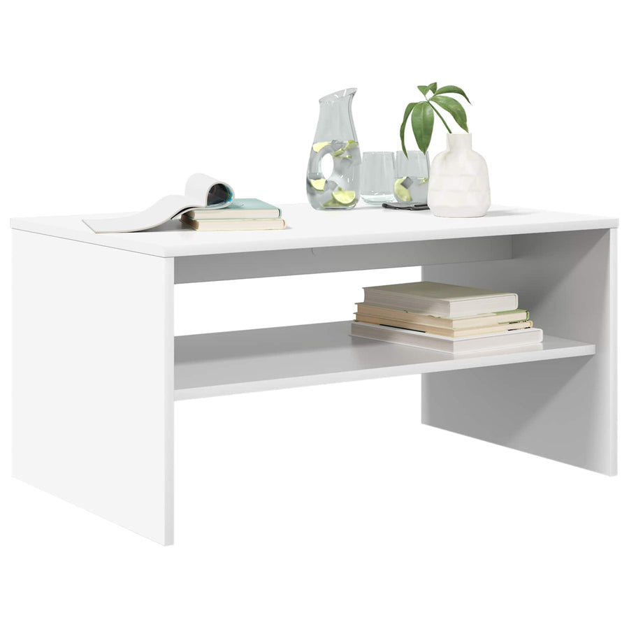Salontafel Wit 80 x 50 x 40 cm Bewerkt hout
