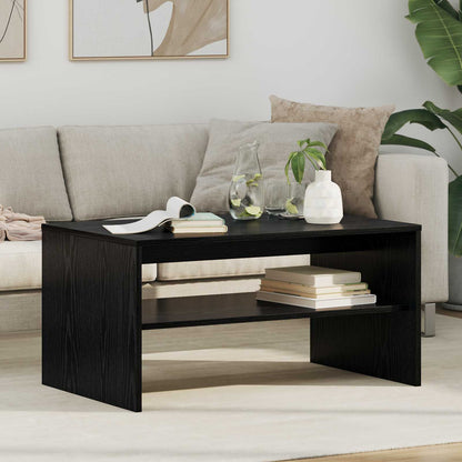 Salontafel Zwart Eiken 80 x 50 x 40 cm Bewerkt hout