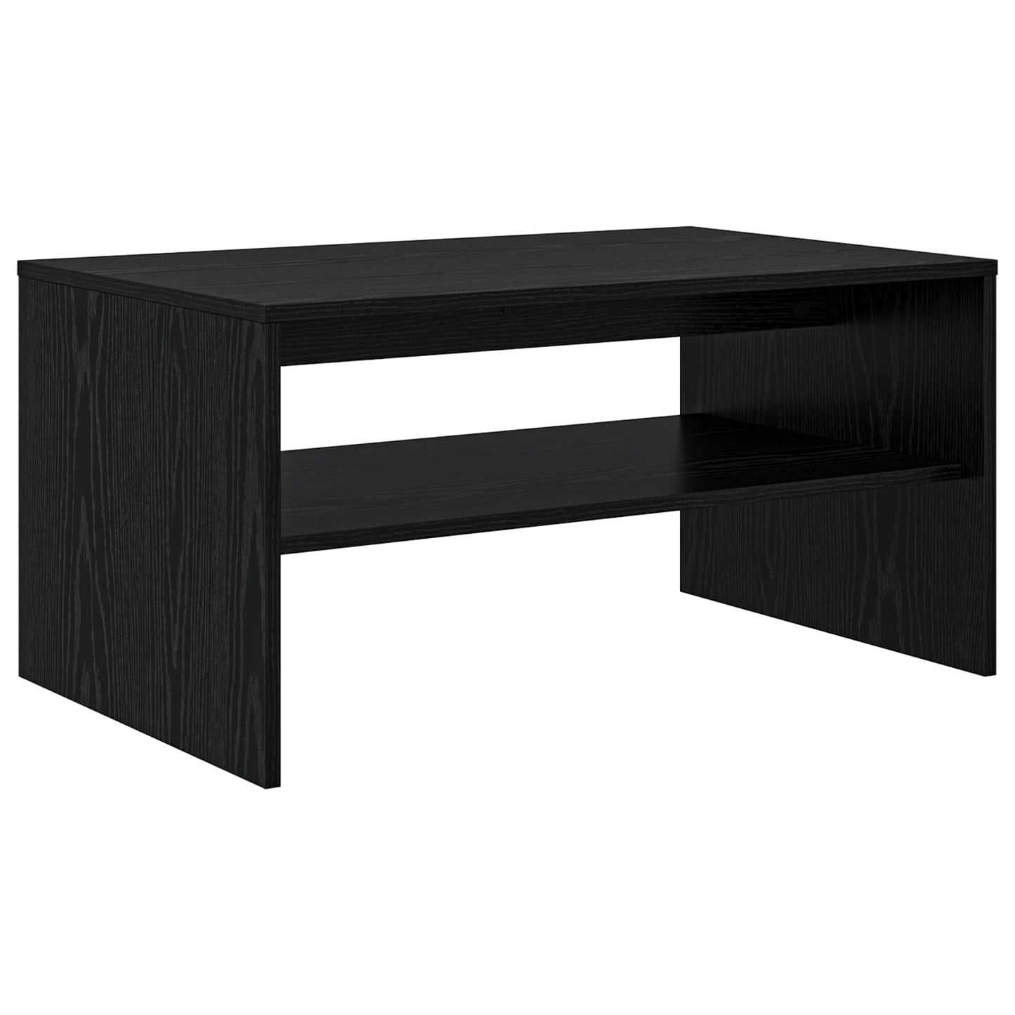 Salontafel Zwart Eiken 80 x 50 x 40 cm Bewerkt hout