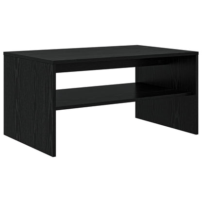 Salontafel Zwart Eiken 80 x 50 x 40 cm Bewerkt hout