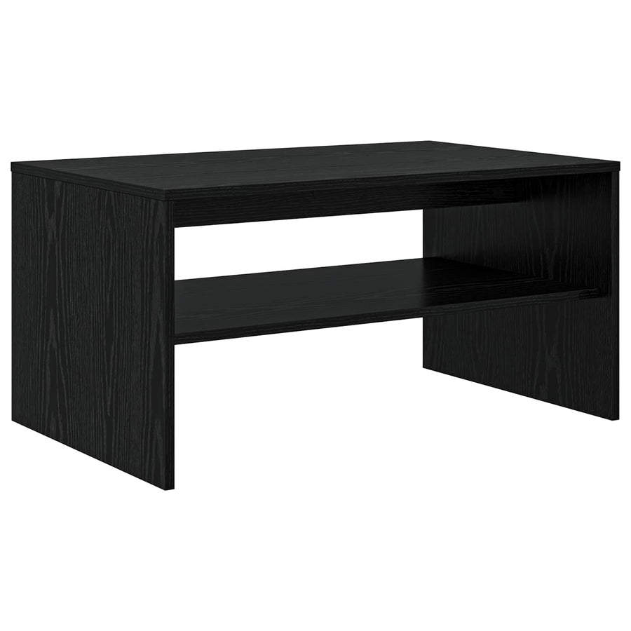 Salontafel Zwart Eiken 80 x 50 x 40 cm Bewerkt hout