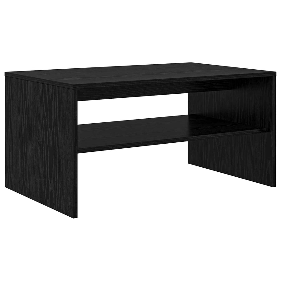 Salontafel Zwart Eiken 80 x 50 x 40 cm Bewerkt hout