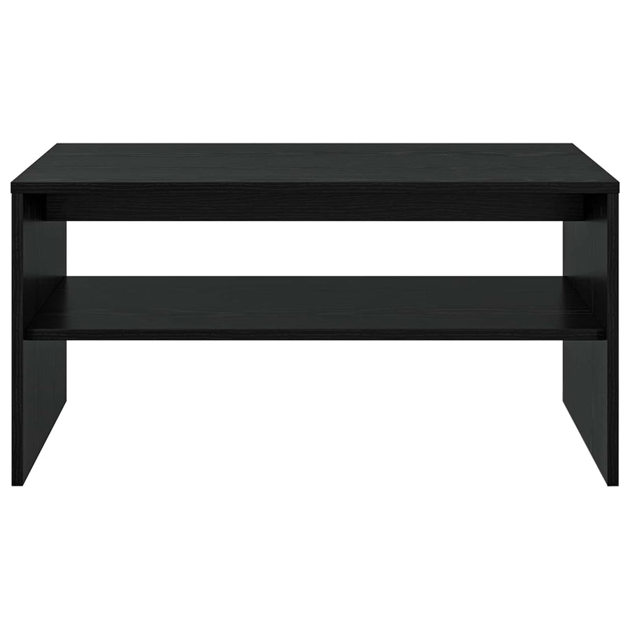 Salontafel Zwart Eiken 80 x 50 x 40 cm Bewerkt hout