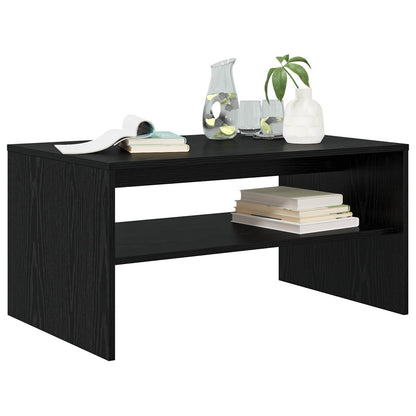 Salontafel Zwart Eiken 80 x 50 x 40 cm Bewerkt hout
