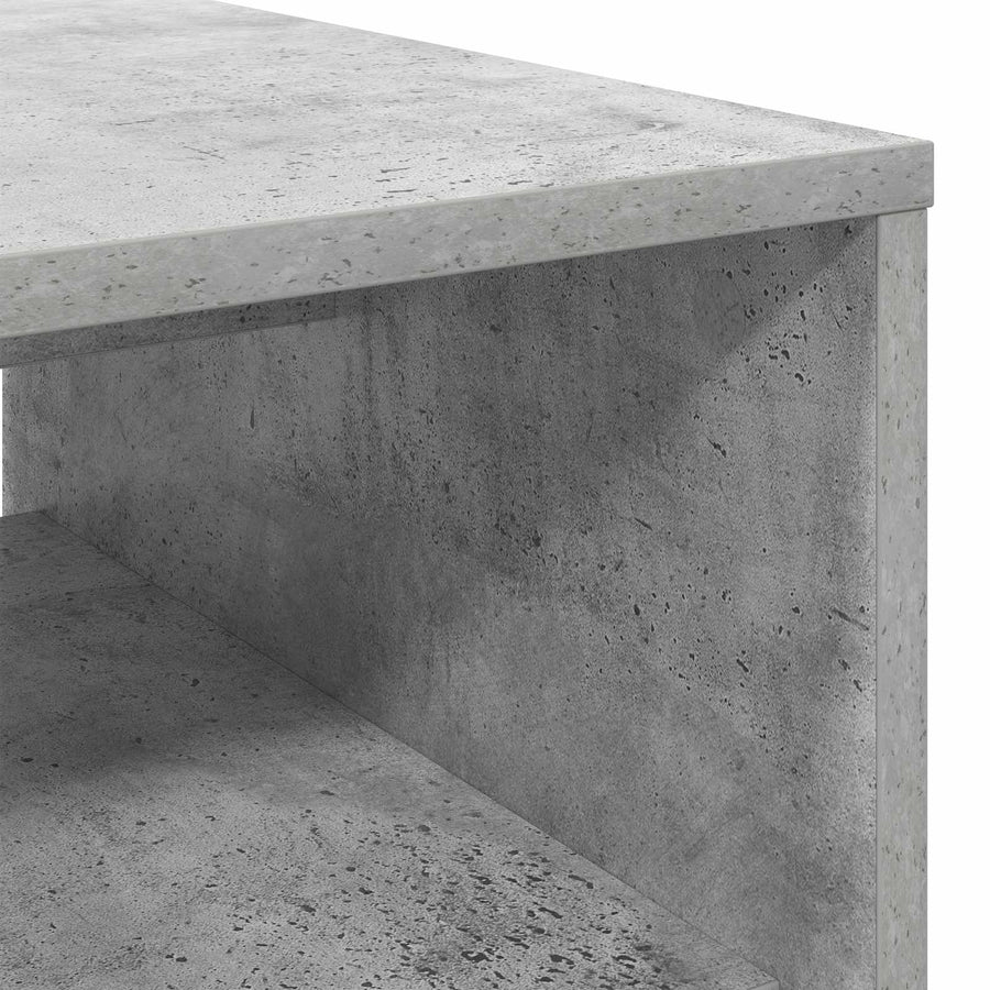 Salontafel Beton Grijs 80 x 50 x 40 cm Bewerkt hout