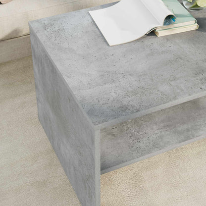 Salontafel Beton Grijs 80 x 50 x 40 cm Bewerkt hout