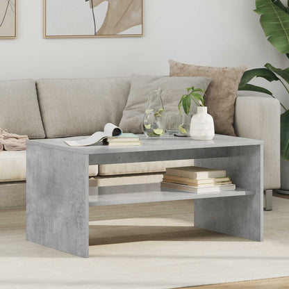 Salontafel Beton Grijs 80 x 50 x 40 cm Bewerkt hout