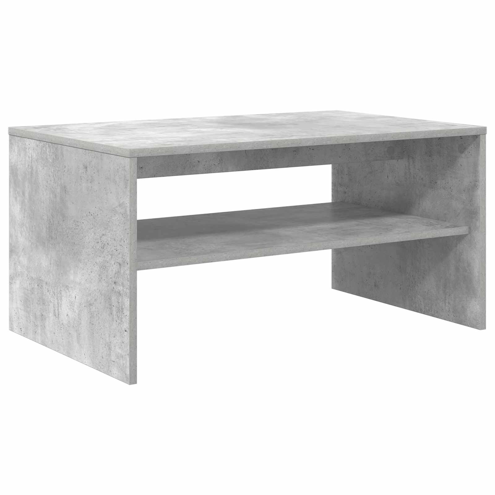 Salontafel Beton Grijs 80 x 50 x 40 cm Bewerkt hout