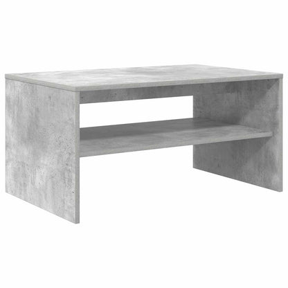Salontafel Beton Grijs 80 x 50 x 40 cm Bewerkt hout