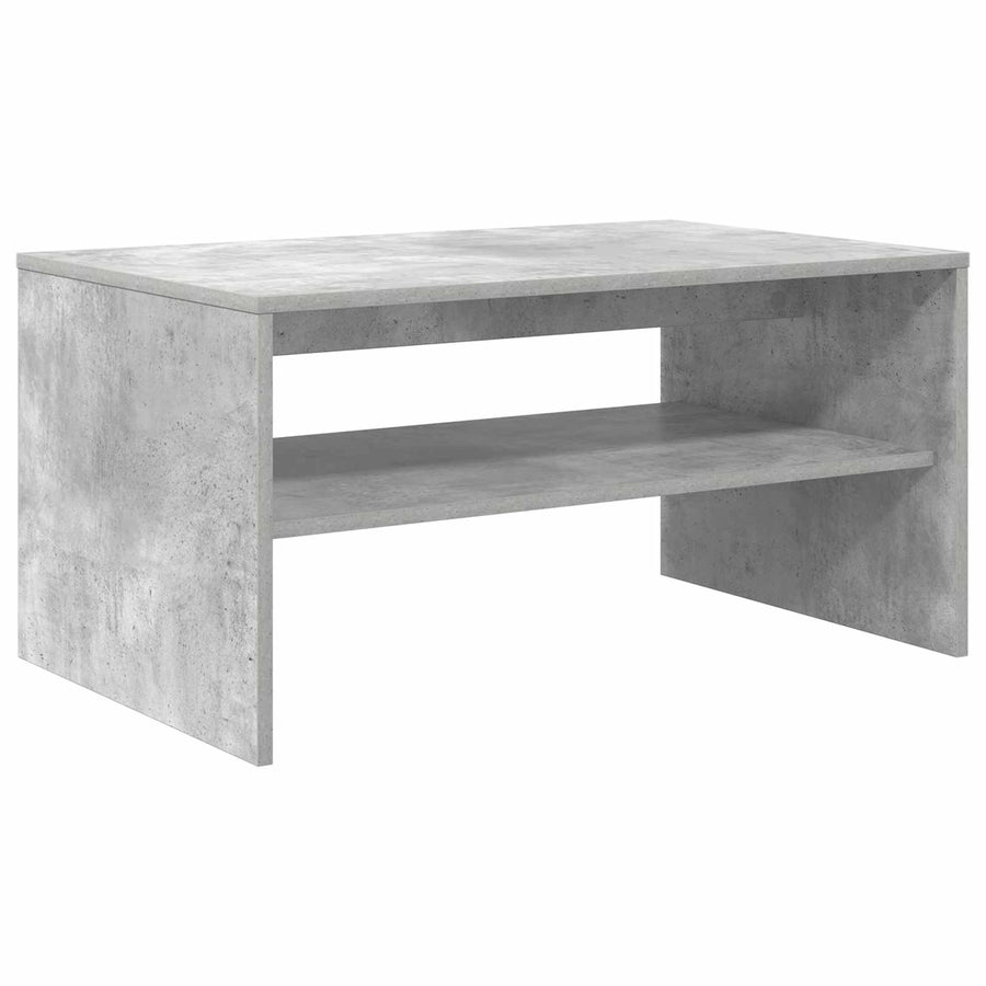 Salontafel Beton Grijs 80 x 50 x 40 cm Bewerkt hout
