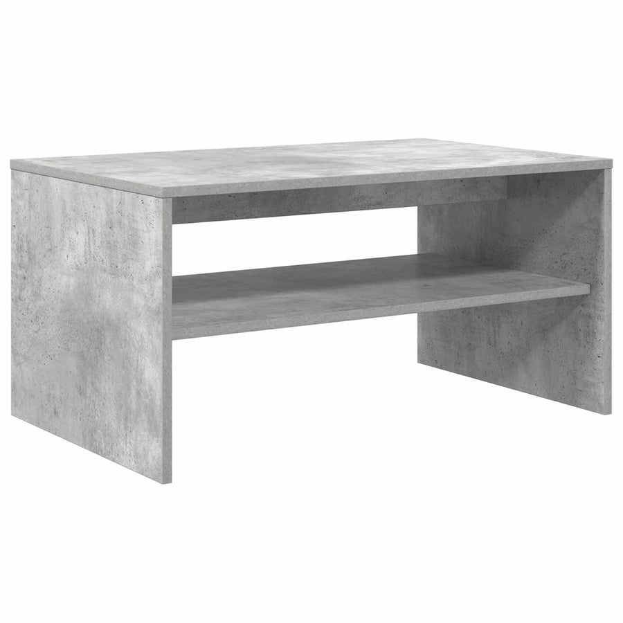 Salontafel Beton Grijs 80 x 50 x 40 cm Bewerkt hout