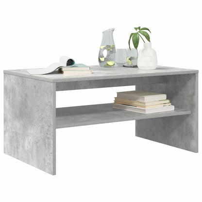 Salontafel Beton Grijs 80 x 50 x 40 cm Bewerkt hout