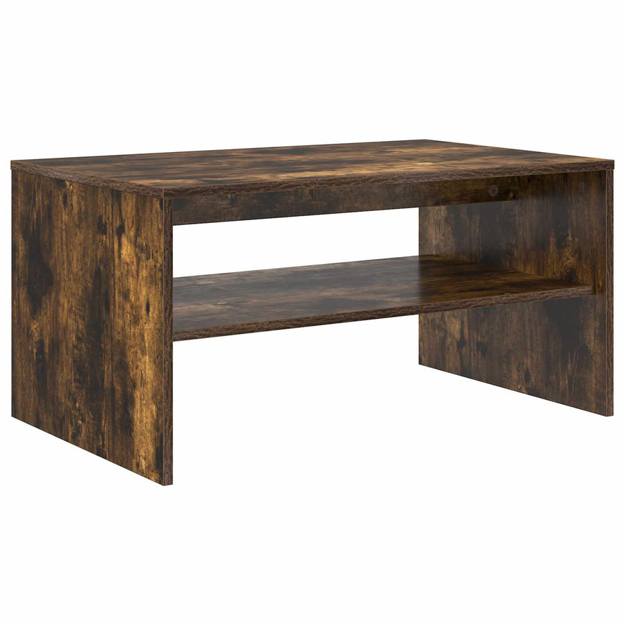Salontafel Gerookt eiken 80 x 50 x 40 cm Bewerkt hout
