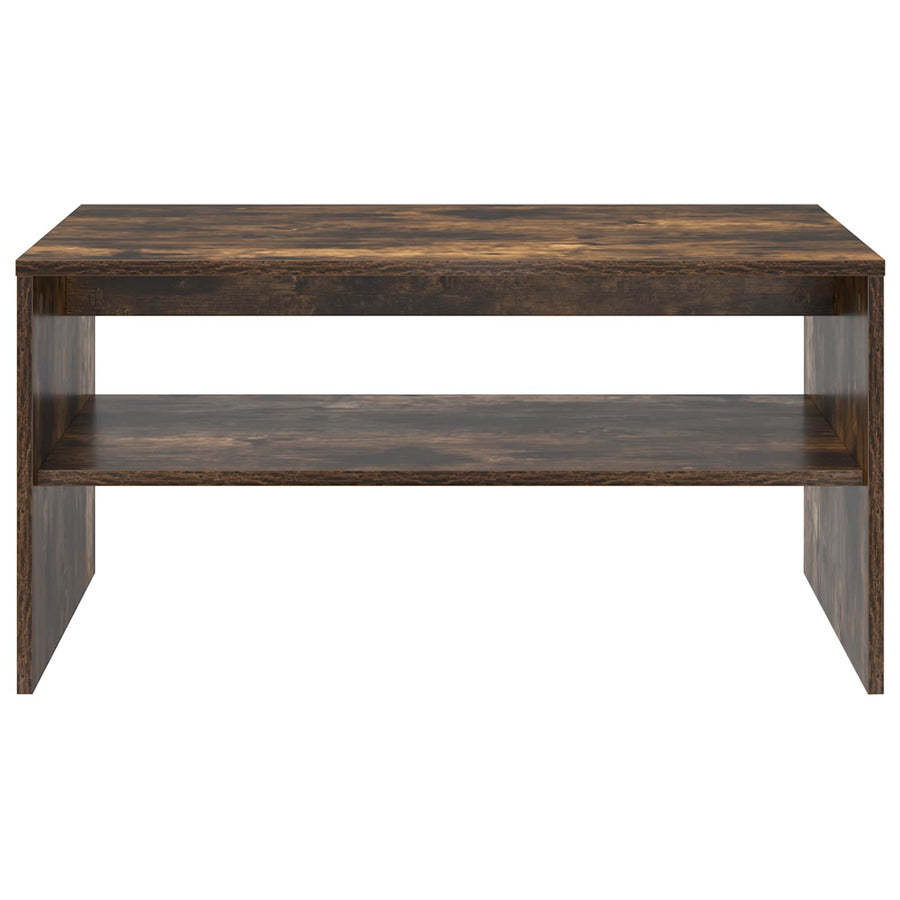 Salontafel Gerookt eiken 80 x 50 x 40 cm Bewerkt hout
