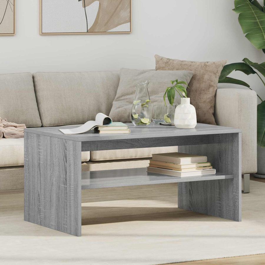 Salontafel Grijs Sonoma 80 x 50 x 40 cm Bewerkt hout